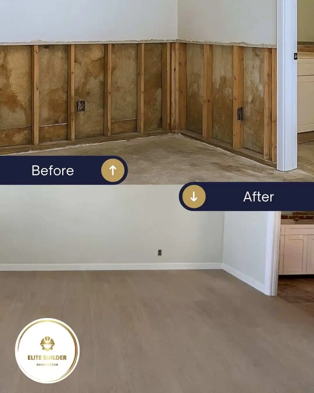Restored interior after water damage repair in Belleair
